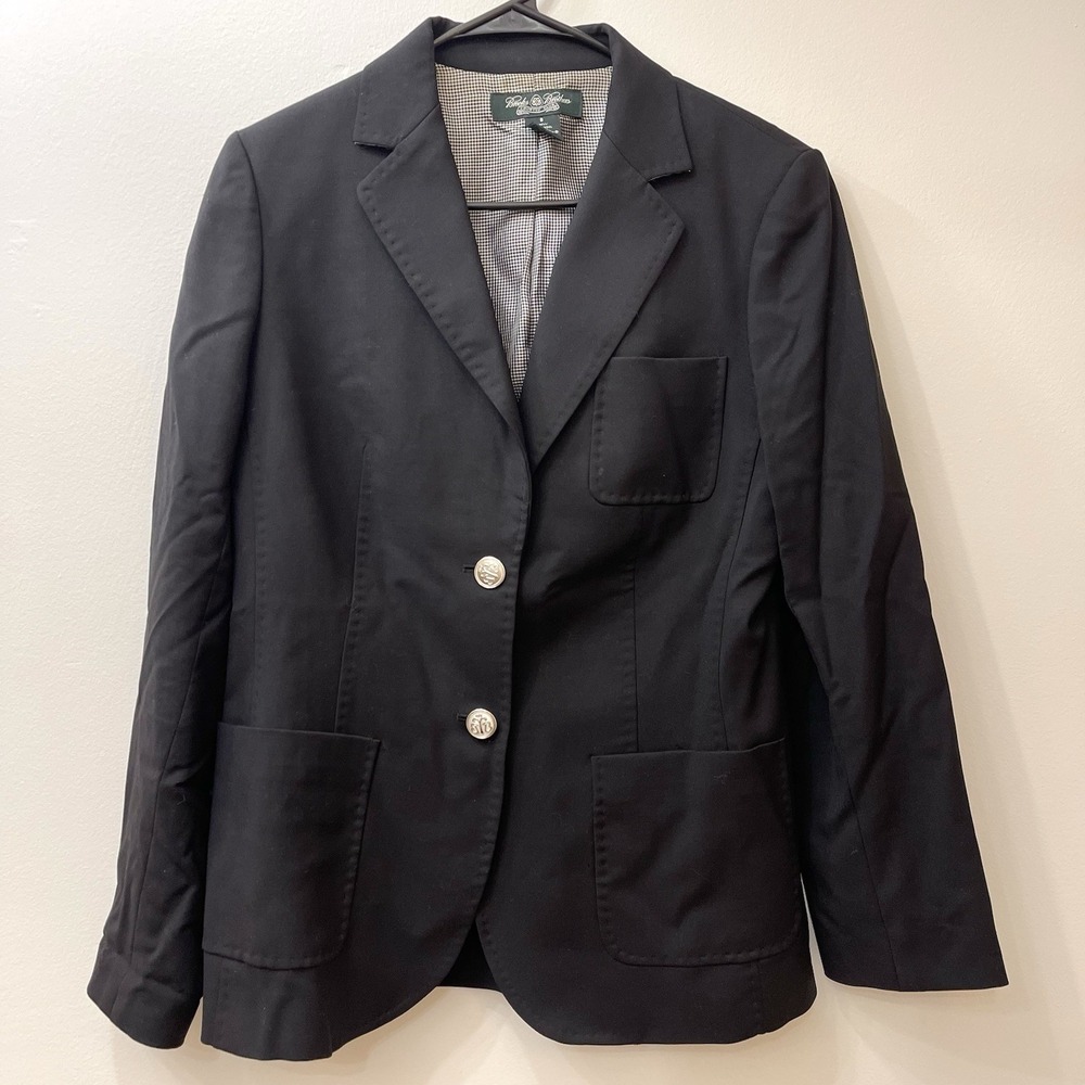 Brooks Brothers Country Club Women's Wool‎ Blazer Black Size 8